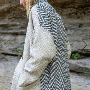 Portuguese wool coat in herringbone